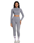 Half-Zip Athletic Top 2 Piece Workout Sets-SUUKSESS-SUUKSESS