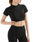 Seamless Crop Top Workout Set-SUUKSESS-SUUKSESS