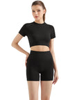 Seamless Crop Top Workout Set-SUUKSESS-SUUKSESS