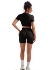 Seamless Crop Top Workout Set-SUUKSESS-SUUKSESS