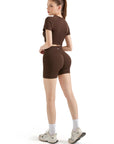 Seamless Crop Top Workout Set-SUUKSESS-SUUKSESS