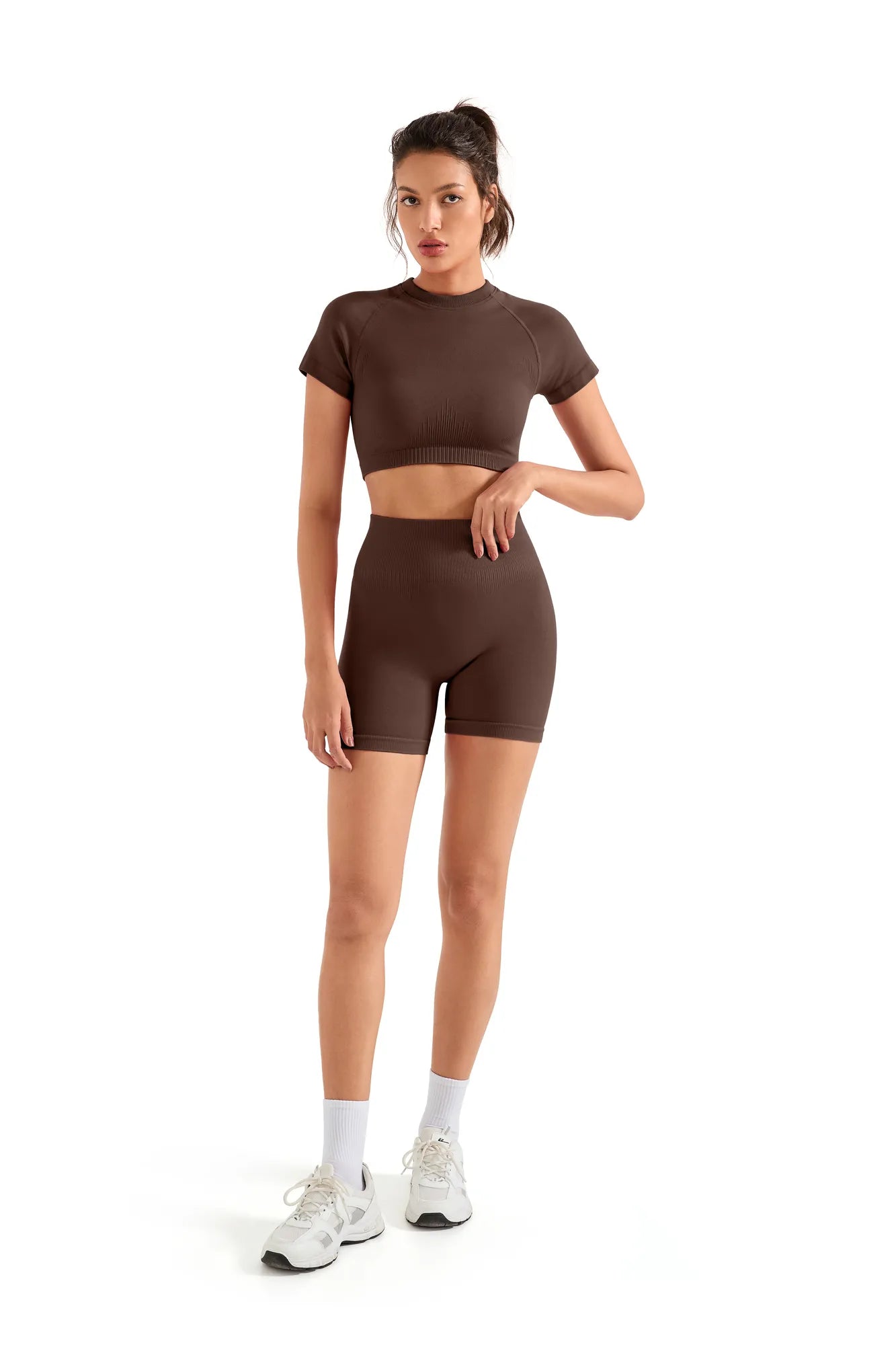 Seamless Crop Top Workout Set-SUUKSESS-SUUKSESS