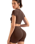 Seamless Crop Top Workout Set-SUUKSESS-SUUKSESS
