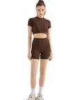 Seamless Crop Top Workout Set-SUUKSESS-SUUKSESS