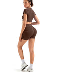 Seamless Crop Top Workout Set-SUUKSESS-SUUKSESS