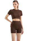 Seamless Crop Top Workout Set-SUUKSESS-SUUKSESS