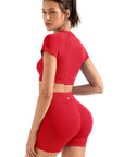 Seamless Crop Top Workout Set-SUUKSESS-SUUKSESS