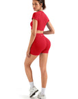Seamless Crop Top Workout Set-SUUKSESS-SUUKSESS