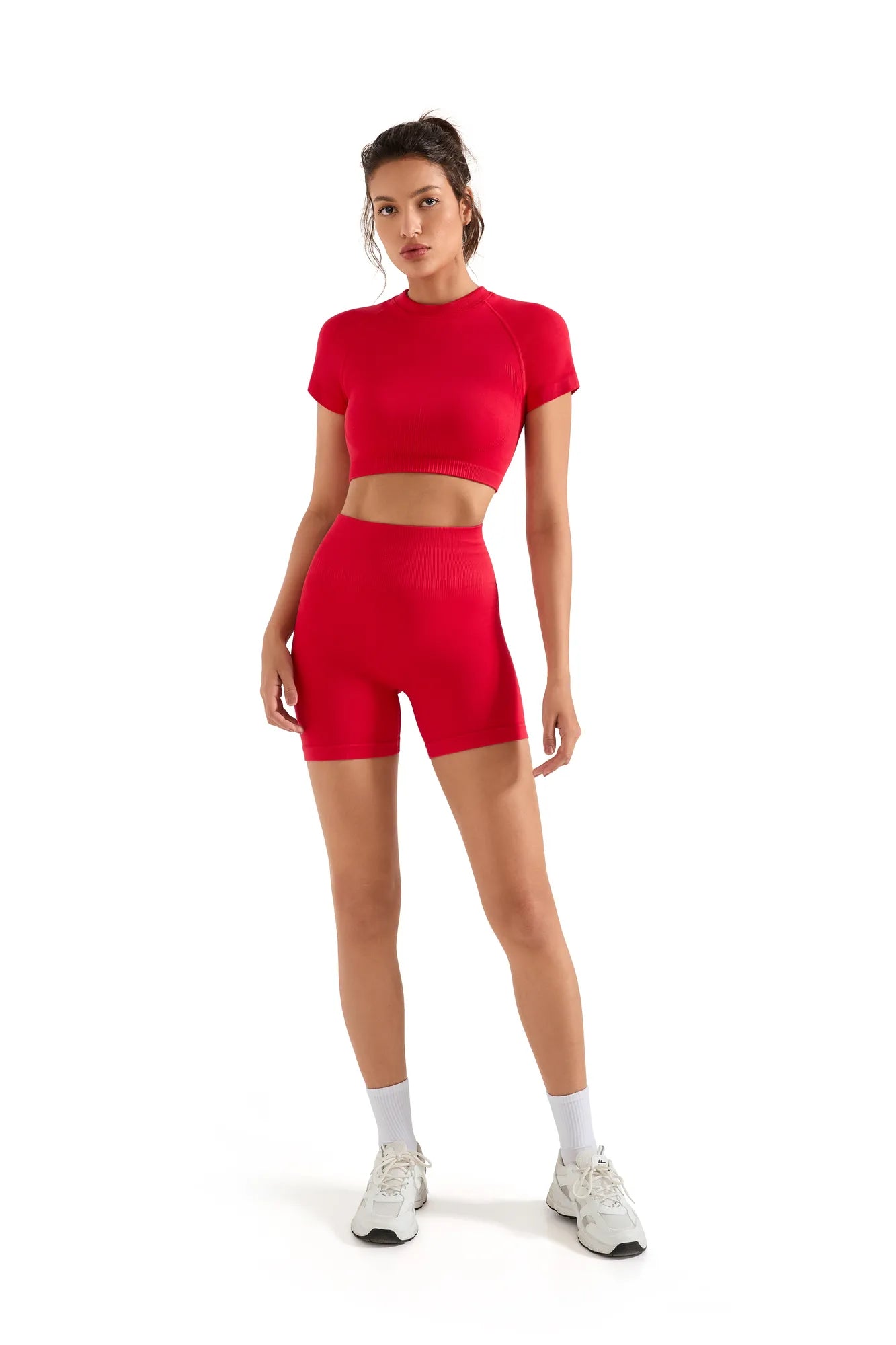 Seamless Crop Top Workout Set-SUUKSESS-SUUKSESS