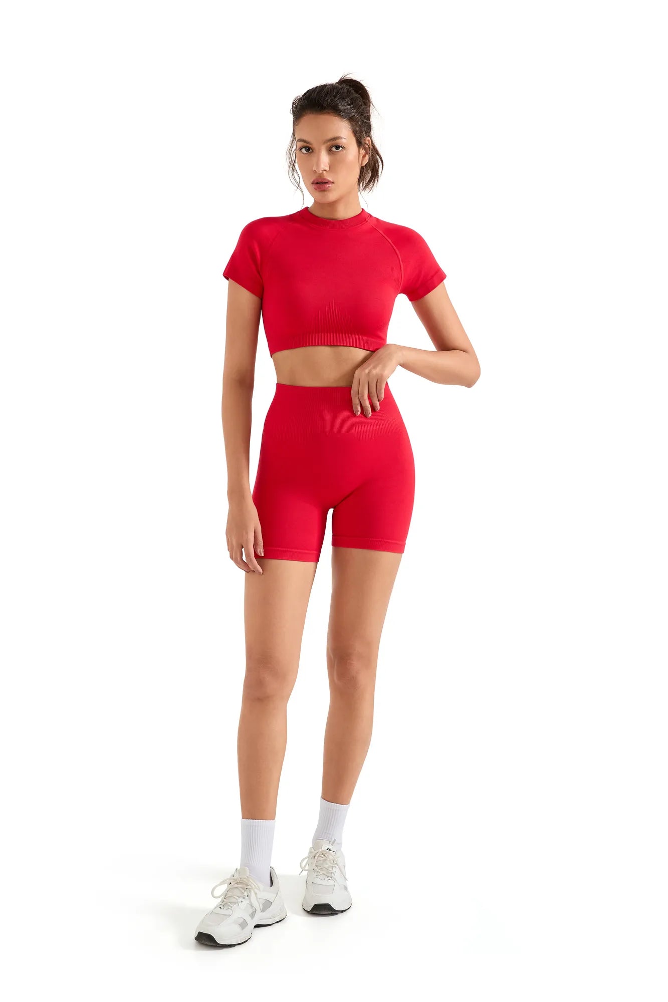 Seamless Crop Top Workout Set-SUUKSESS-SUUKSESS