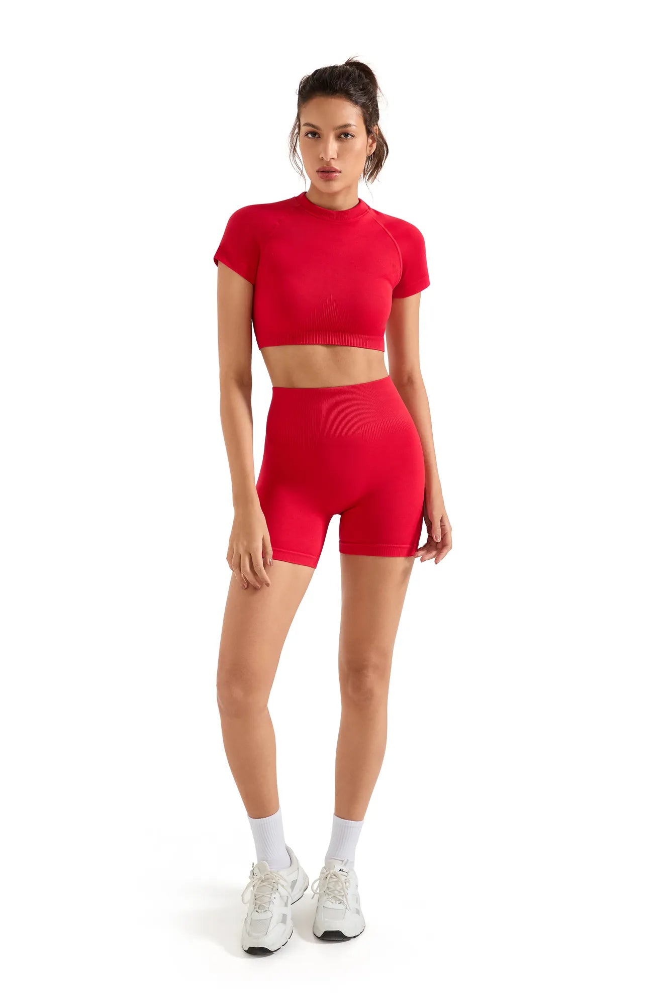 Seamless Crop Top Workout Set-SUUKSESS-SUUKSESS