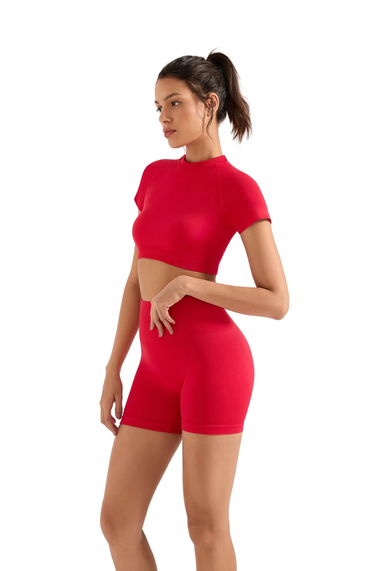 Seamless Crop Top Workout Set-SUUKSESS-SUUKSESS