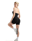 Ribbed Halter Backless Workout Set