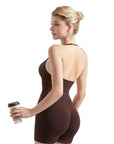 Ribbed Halter Backless Workout Set