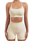 Colorful Seamless Workout Set-SUUKSESS-Beige-XS-SUUKSESS