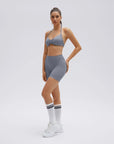 Padded Bra Seamless Halter 2 Piece Workout Sets-SUUKSESS-Grey-XS-SUUKSESS