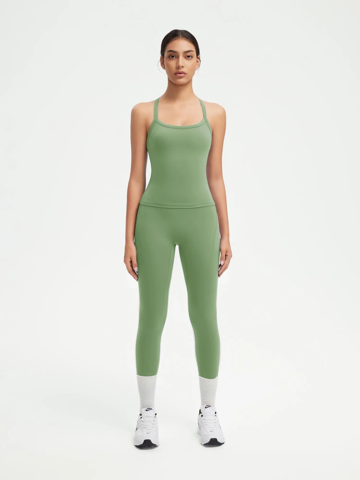 Halter Tank Top Leggings Workout Set-Activewear-SUUKSESS-Green-XS-SUUKSESS