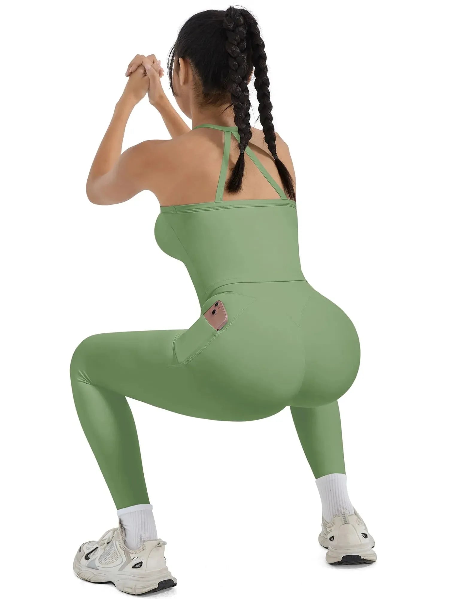 Halter Tank Top Leggings Workout Set-Activewear-SUUKSESS-SUUKSESS