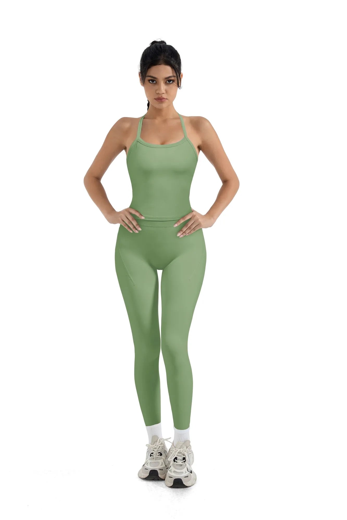 Halter Tank Top Leggings Workout Set-Activewear-SUUKSESS-SUUKSESS