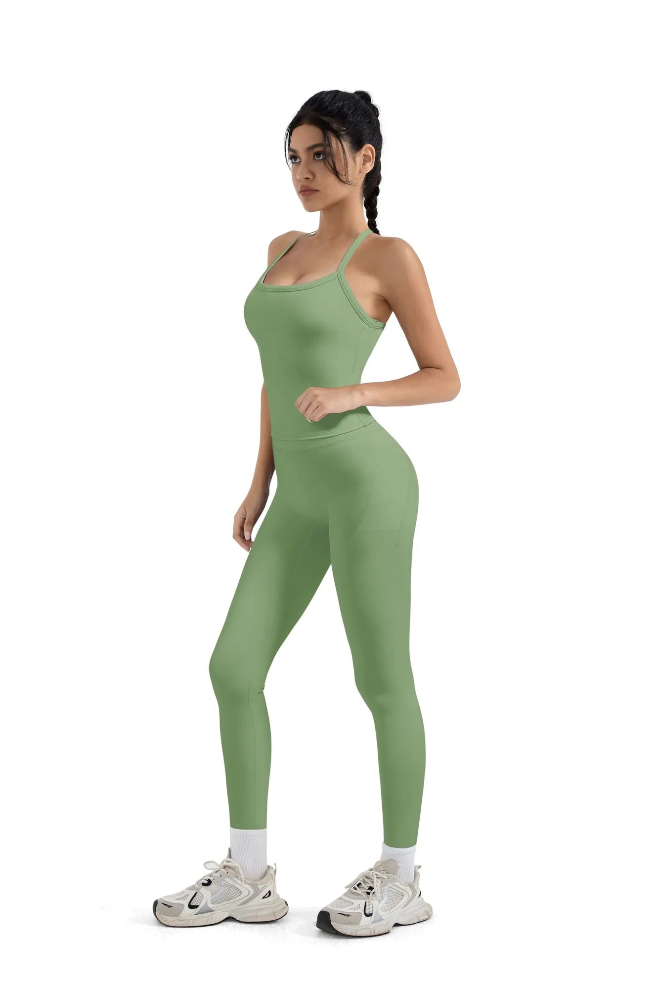 Halter Tank Top Leggings Workout Set-Activewear-SUUKSESS-SUUKSESS