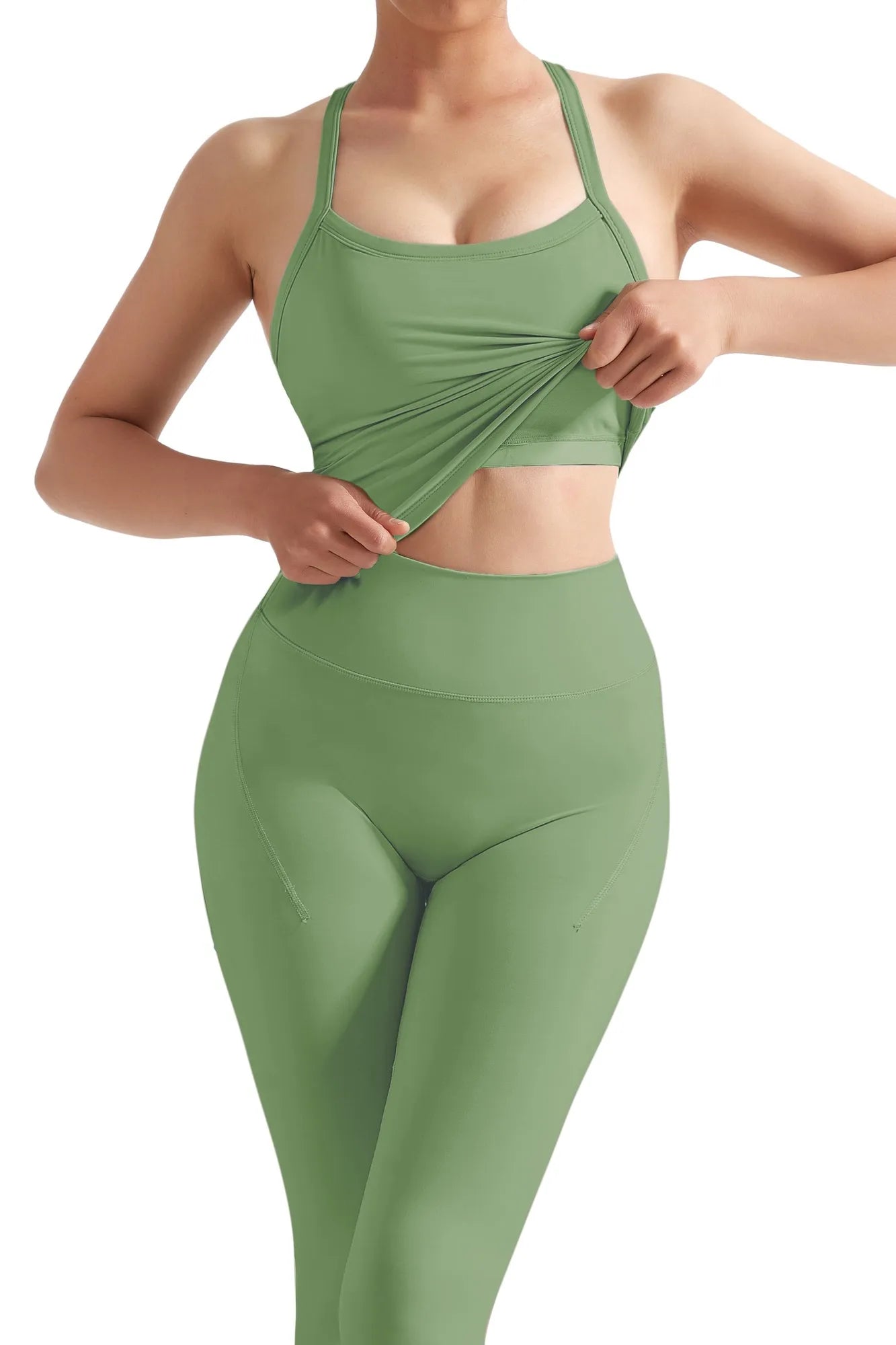 Halter Tank Top Leggings Workout Set-Activewear-SUUKSESS-SUUKSESS