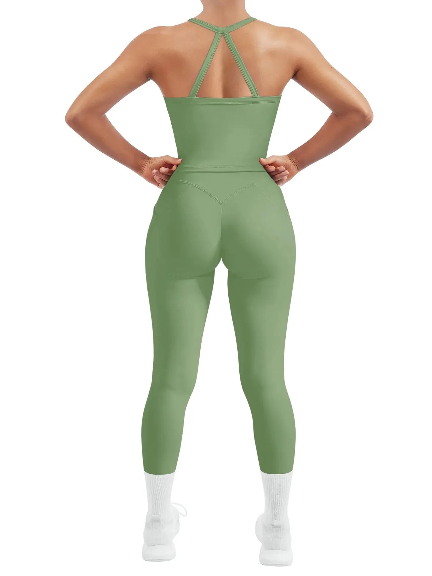 Halter Tank Top Leggings Workout Set-Activewear-SUUKSESS-SUUKSESS