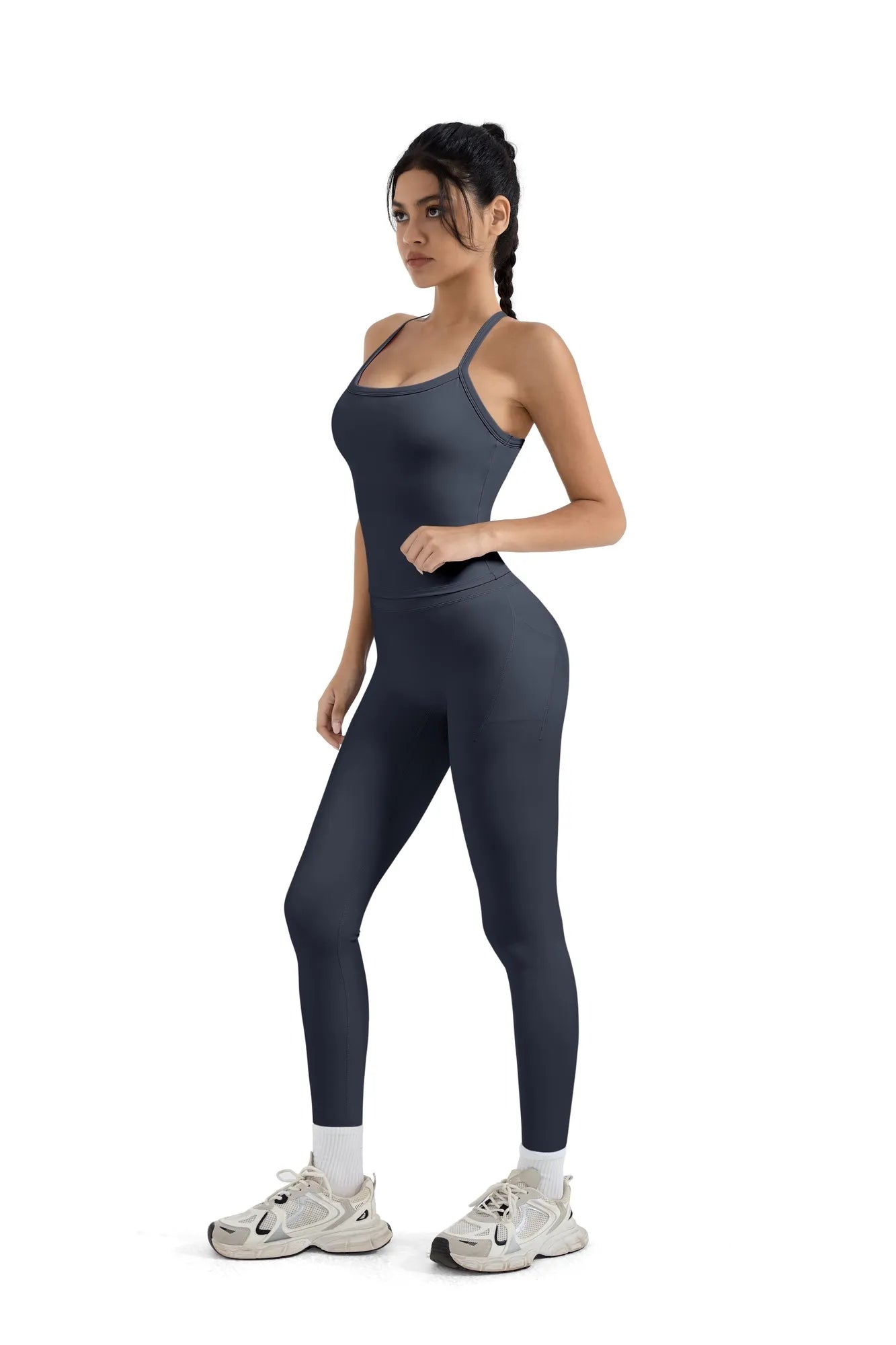 Halter Tank Top Leggings Workout Set-Activewear-SUUKSESS-SUUKSESS