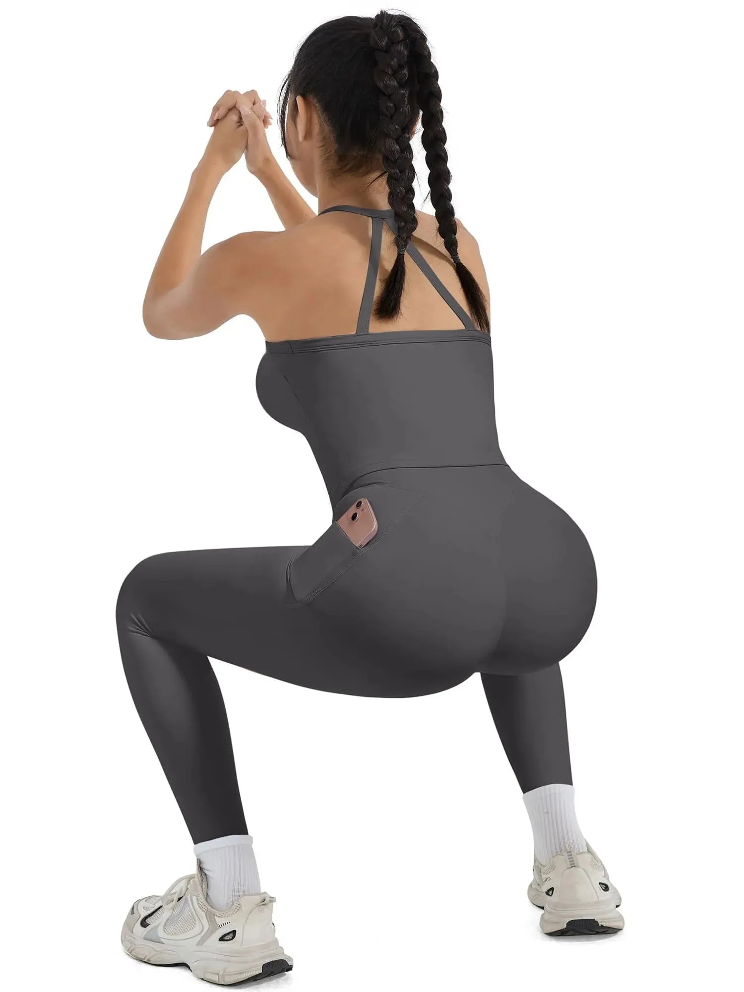 Halter Tank Top Leggings Workout Set-Activewear-SUUKSESS-SUUKSESS