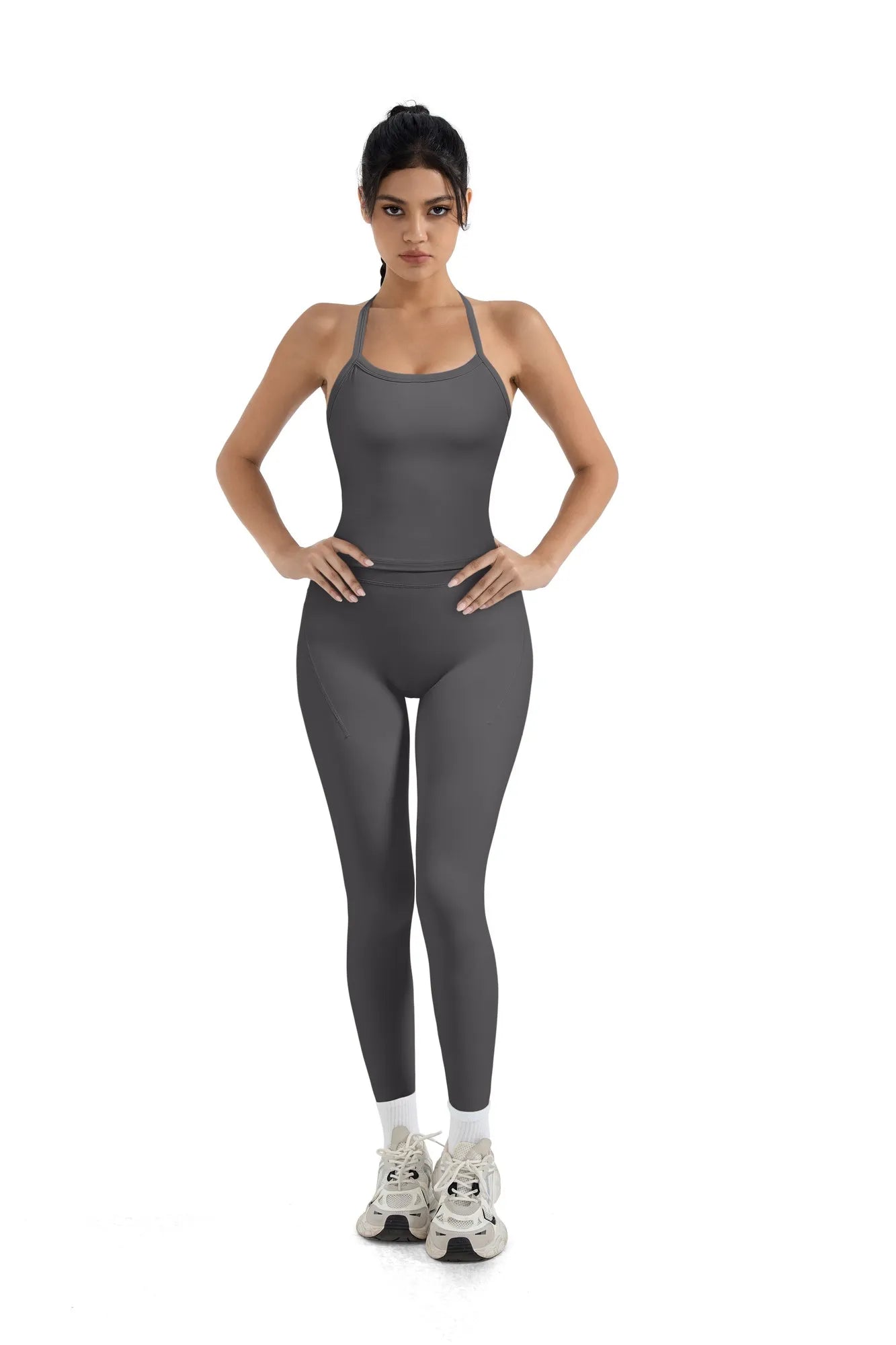 Halter Tank Top Leggings Workout Set-Activewear-SUUKSESS-SUUKSESS