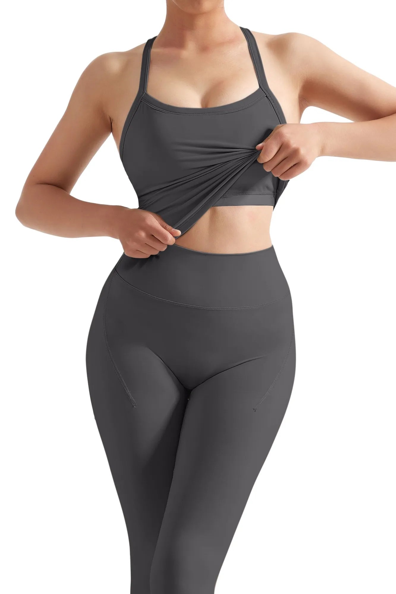 Halter Tank Top Leggings Workout Set-Activewear-SUUKSESS-SUUKSESS