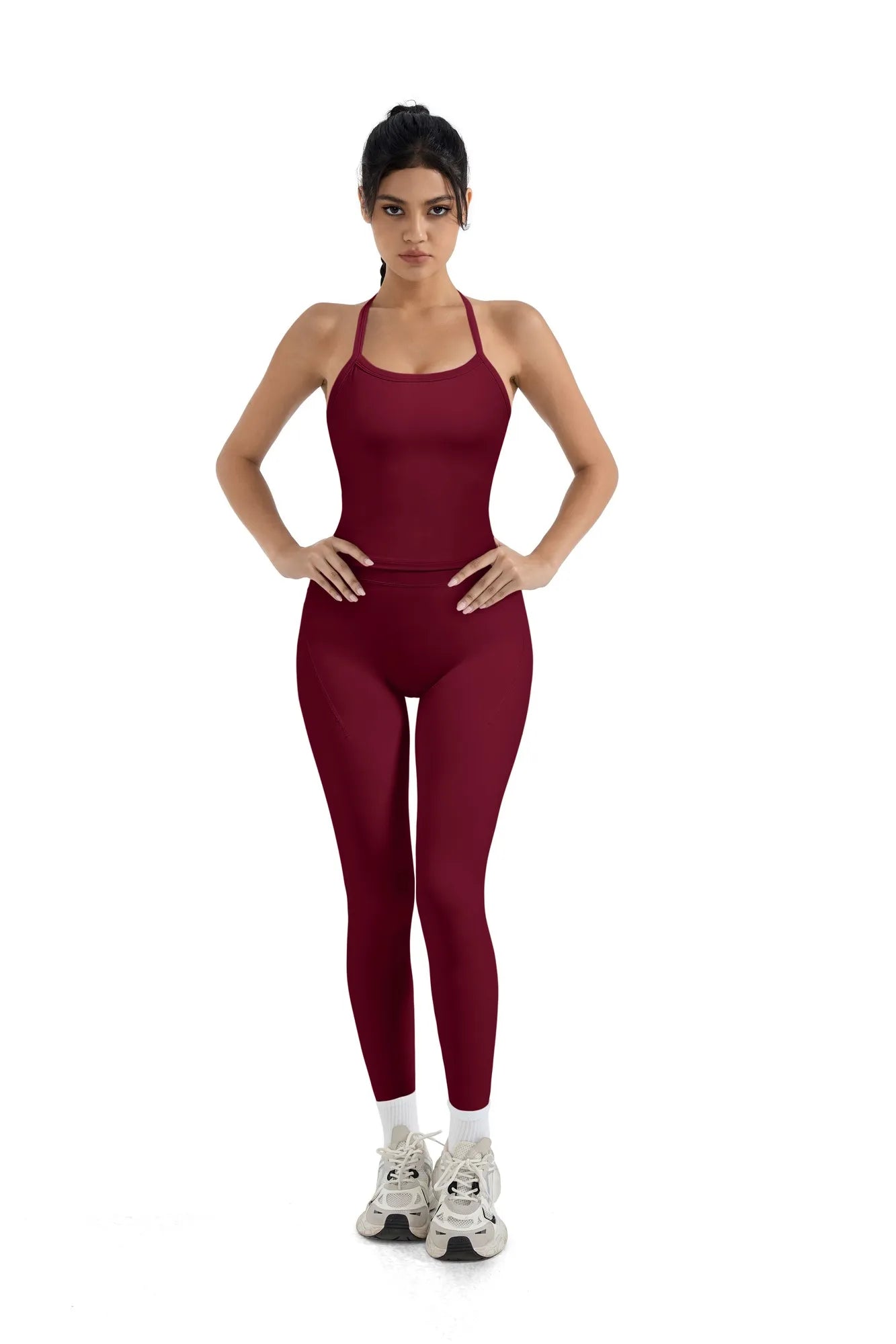 Halter Tank Top Leggings Workout Set-Activewear-SUUKSESS-SUUKSESS