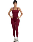 Halter Tank Top Leggings Workout Set-Activewear-SUUKSESS-SUUKSESS