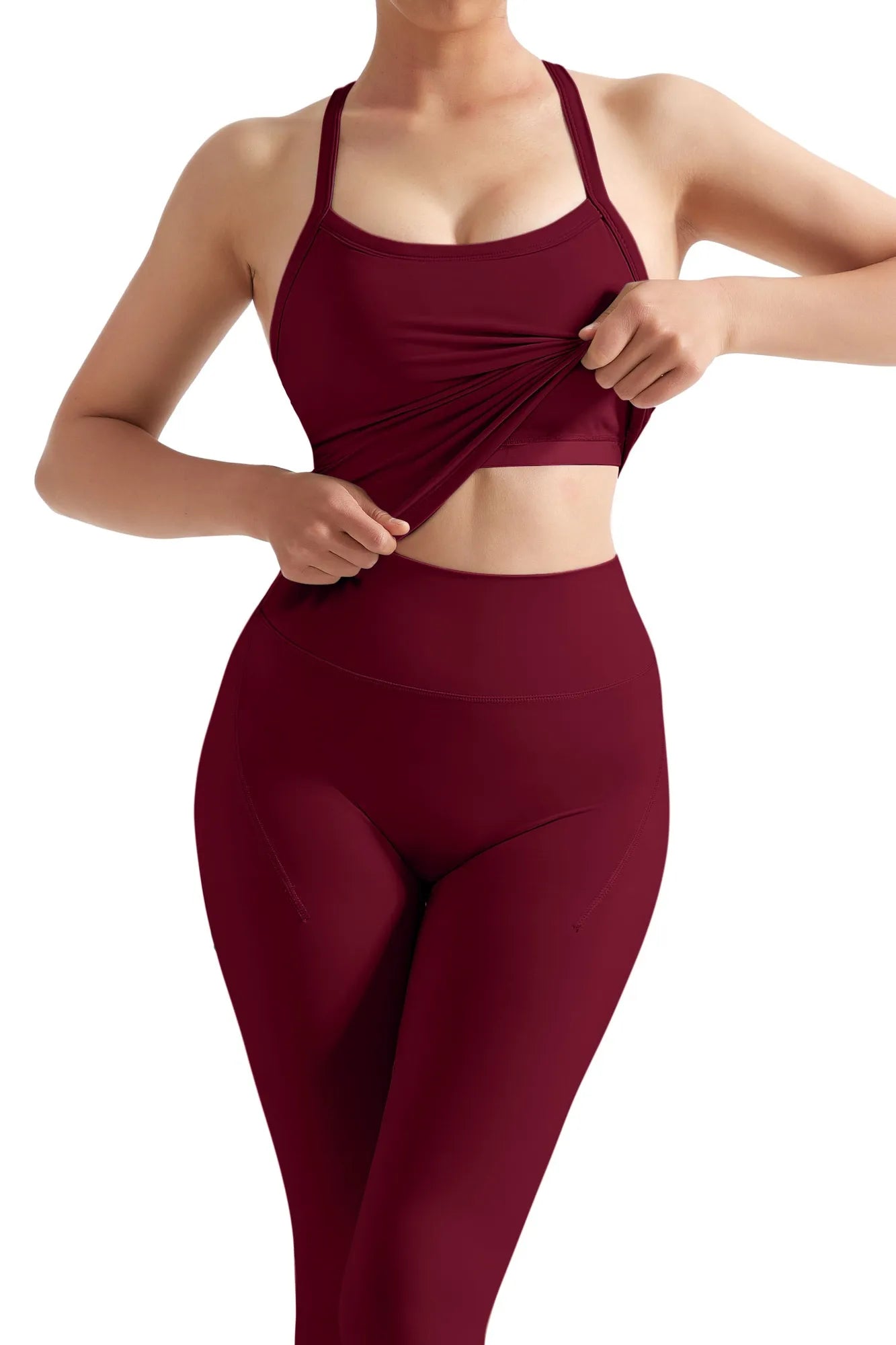 Halter Tank Top Leggings Workout Set-Activewear-SUUKSESS-SUUKSESS