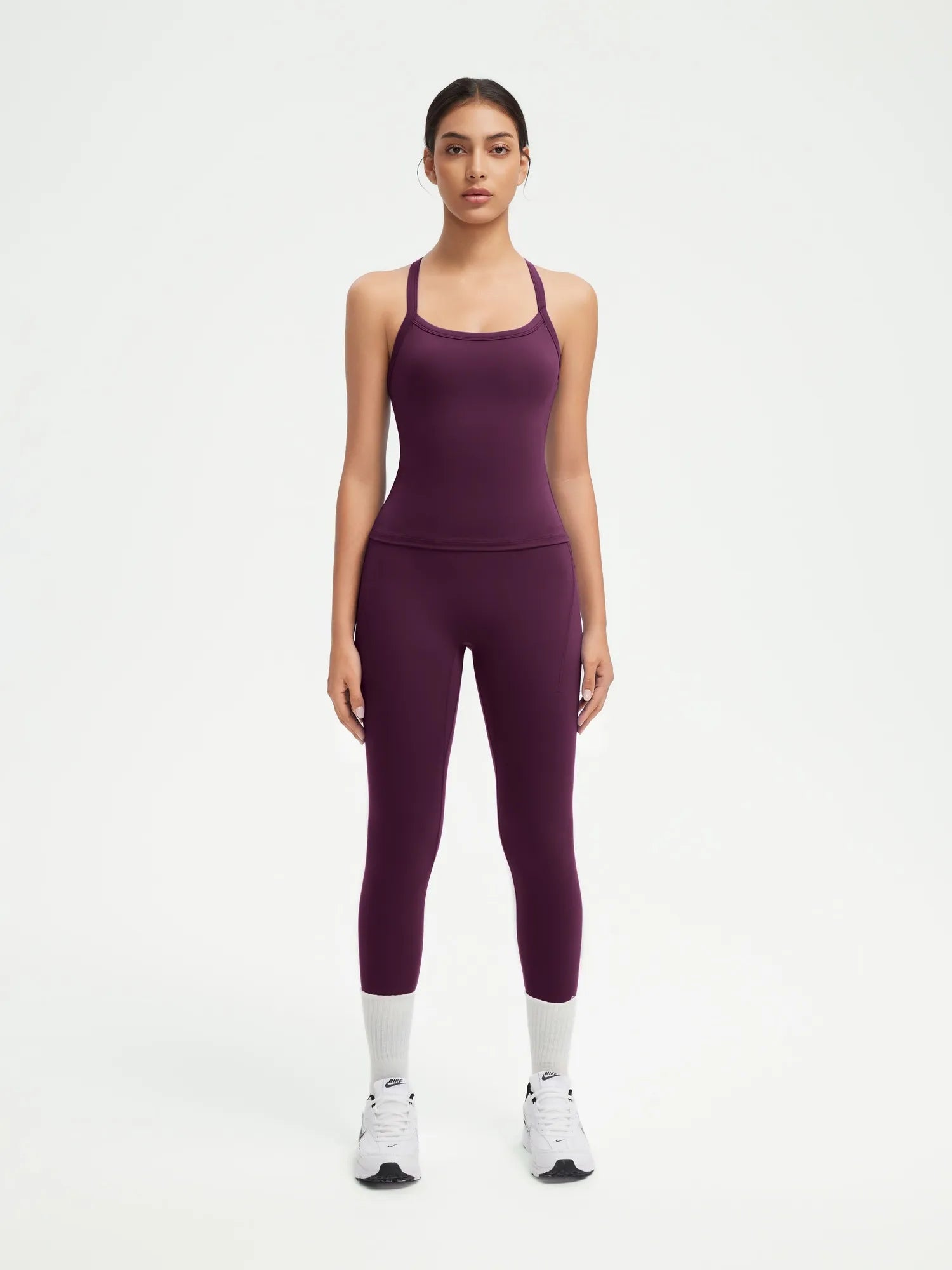 Halter Tank Top Leggings Workout Set-Activewear-SUUKSESS-Violet-XS-SUUKSESS