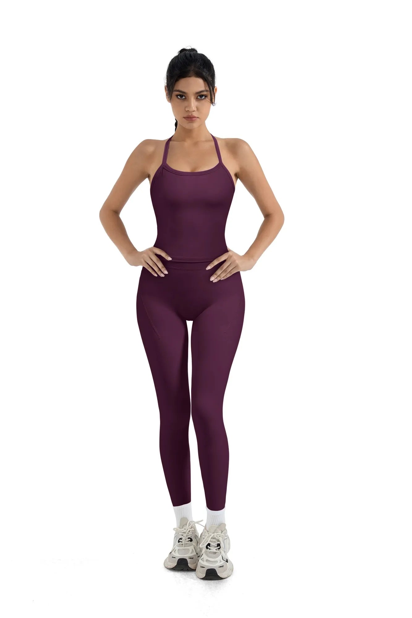 Halter Tank Top Leggings Workout Set-Activewear-SUUKSESS-SUUKSESS