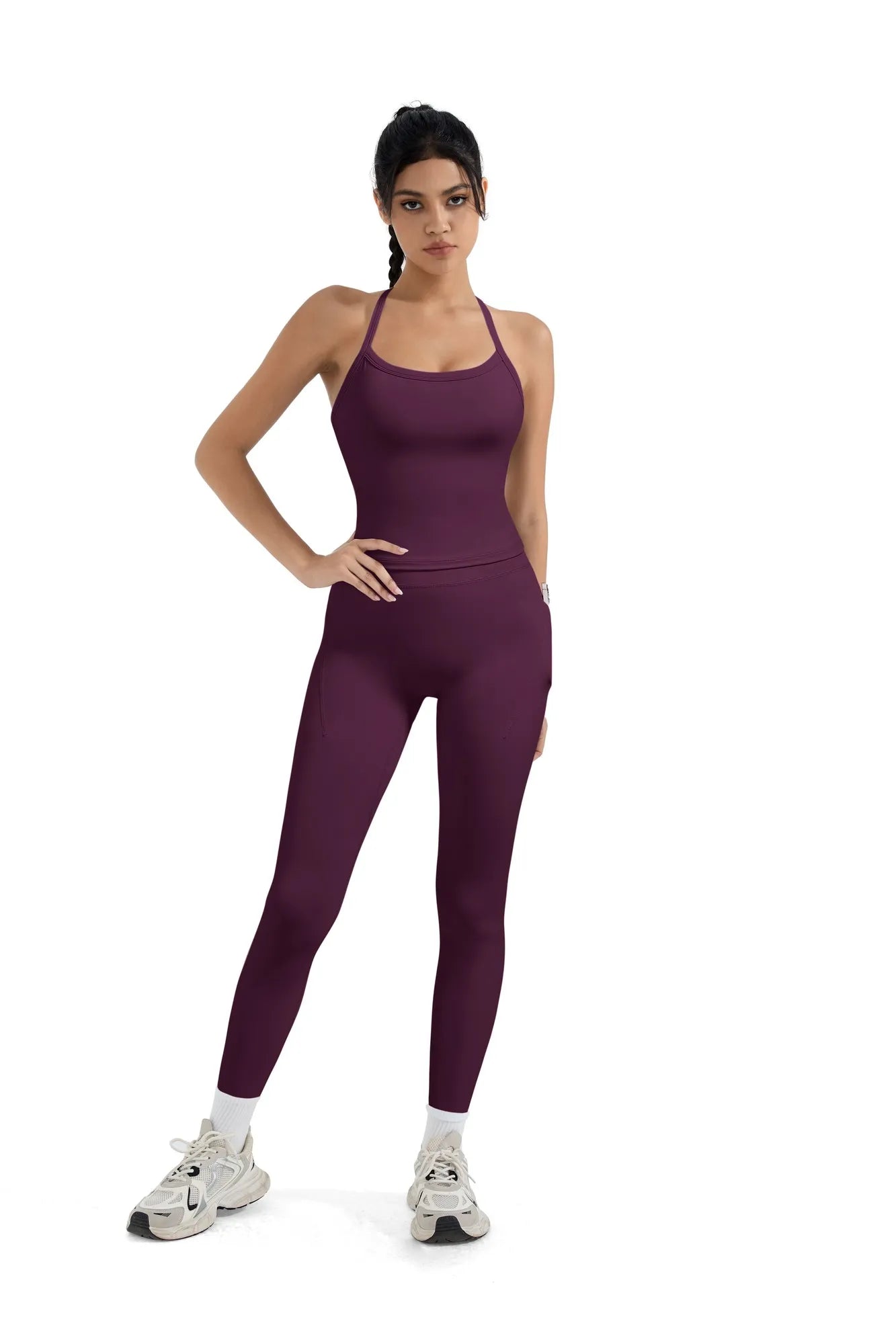 Halter Tank Top Leggings Workout Set-Activewear-SUUKSESS-SUUKSESS