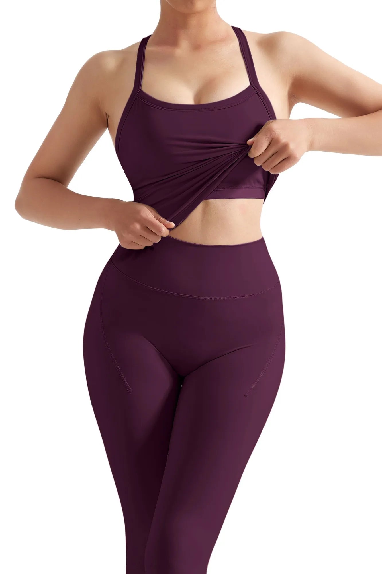 Halter Tank Top Leggings Workout Set-Activewear-SUUKSESS-SUUKSESS