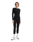 SUUKSESS Women 2 Piece Workout Set Tummy Control Legging Long Sleeve Workout Top-SUUKSESS-Black-XS-SUUKSESS