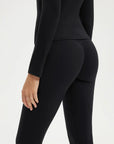 SUUKSESS Women 2 Piece Workout Set Tummy Control Legging Long Sleeve Workout Top-SUUKSESS-SUUKSESS
