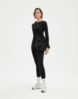 SUUKSESS Women 2 Piece Workout Set Tummy Control Legging Long Sleeve Workout Top-SUUKSESS-SUUKSESS
