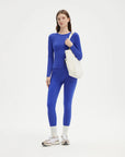 SUUKSESS Women 2 Piece Workout Set Tummy Control Legging Long Sleeve Workout Top-SUUKSESS-SUUKSESS