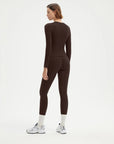 SUUKSESS Women 2 Piece Workout Set Tummy Control Legging Long Sleeve Workout Top-SUUKSESS-SUUKSESS