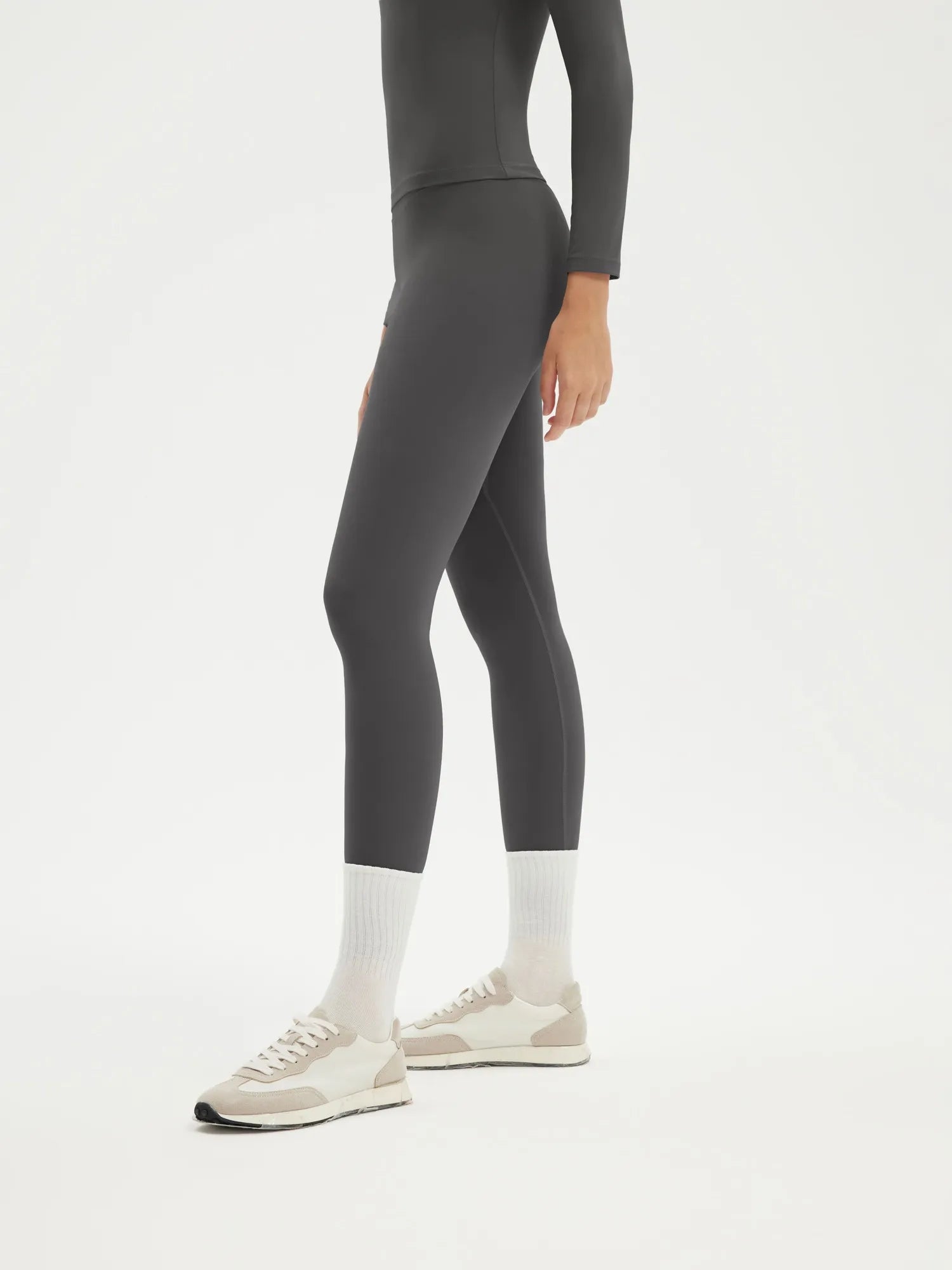 SUUKSESS Women 2 Piece Workout Set Tummy Control Legging Long Sleeve Workout Top-SUUKSESS-SUUKSESS