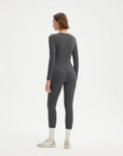 SUUKSESS Women 2 Piece Workout Set Tummy Control Legging Long Sleeve Workout Top-SUUKSESS-SUUKSESS