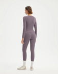 SUUKSESS Women 2 Piece Workout Set Tummy Control Legging Long Sleeve Workout Top-SUUKSESS-SUUKSESS
