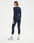 SUUKSESS Women 2 Piece Workout Set Tummy Control Legging Long Sleeve Workout Top-SUUKSESS-SUUKSESS