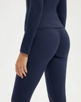 SUUKSESS Women 2 Piece Workout Set Tummy Control Legging Long Sleeve Workout Top-SUUKSESS-SUUKSESS