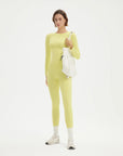 SUUKSESS Women 2 Piece Workout Set Tummy Control Legging Long Sleeve Workout Top-SUUKSESS-SUUKSESS