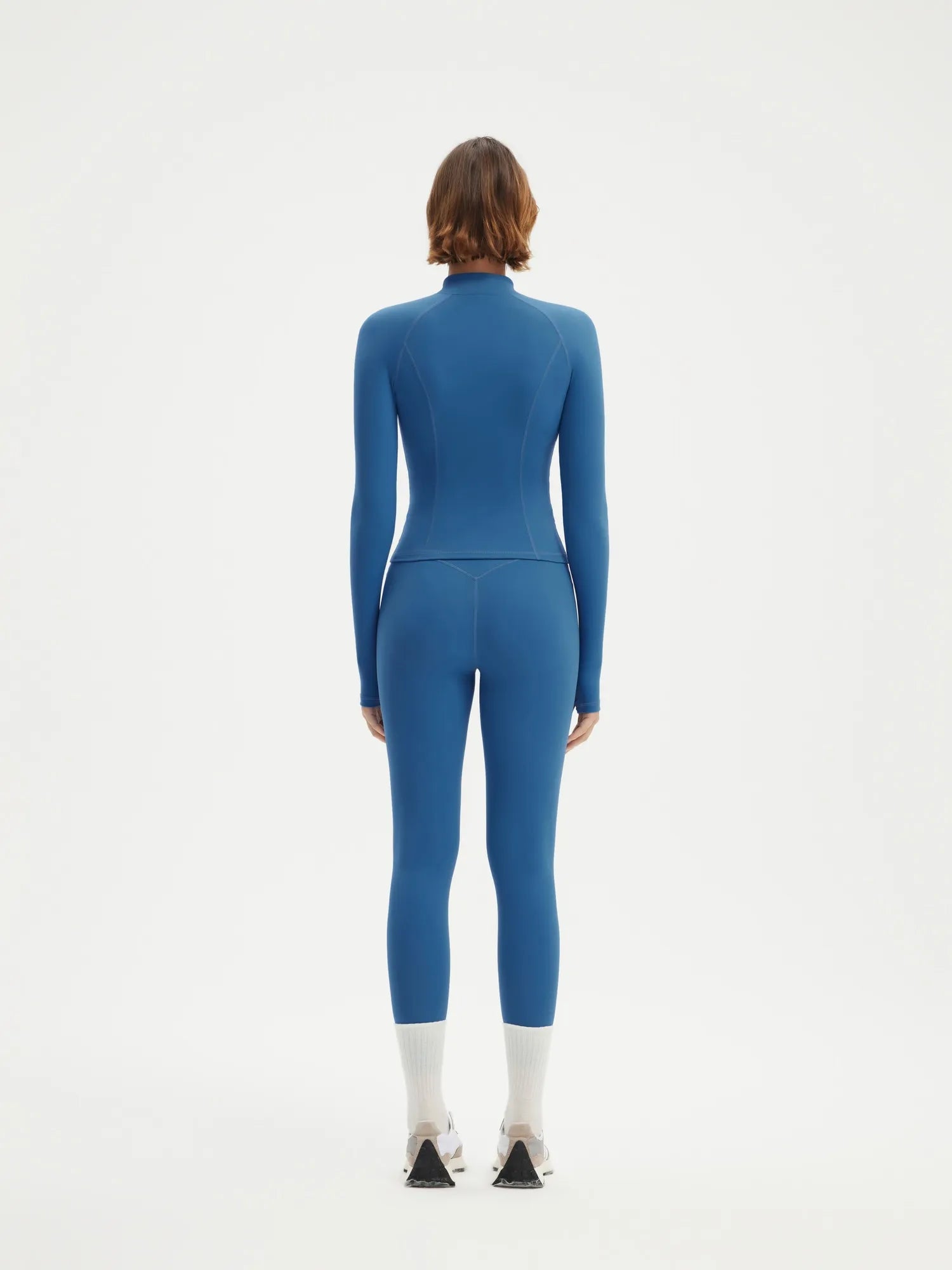 SUUKSESS Women 2 pieces Workout Sets BBL Full Zip Up Jacket High Waist Gym Leggings-SUUKSESS-SUUKSESS