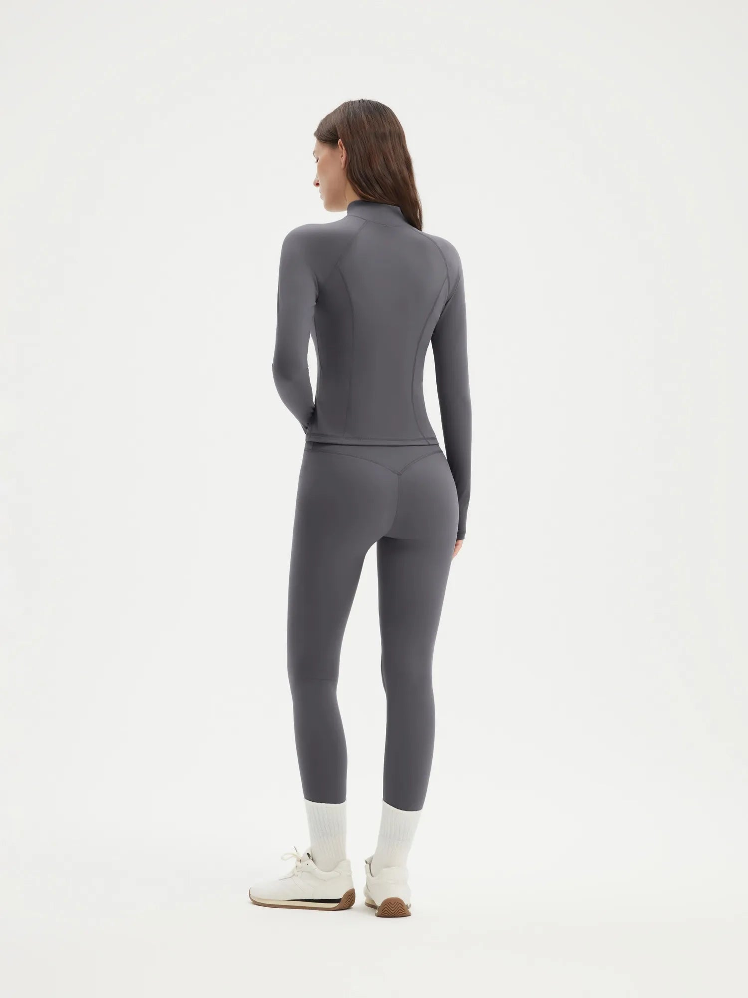 SUUKSESS Women 2 pieces Workout Sets BBL Full Zip Up Jacket High Waist Gym Leggings-SUUKSESS-SUUKSESS